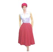 Rød nederdel og turban - 50erne